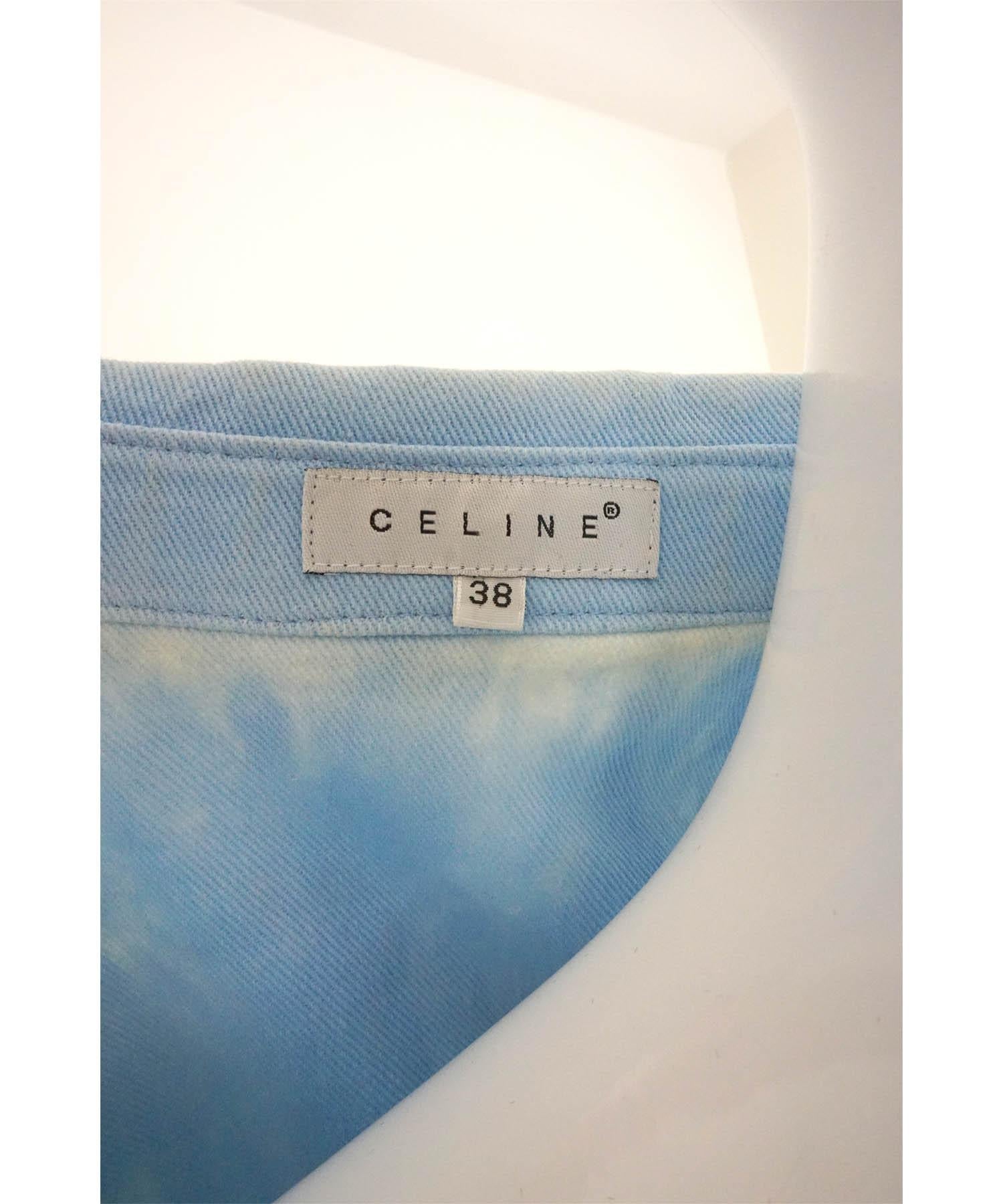 Celine Vintage Denim Wolkenweste Y2K Anfang 2000er Jahre im Angebot 2