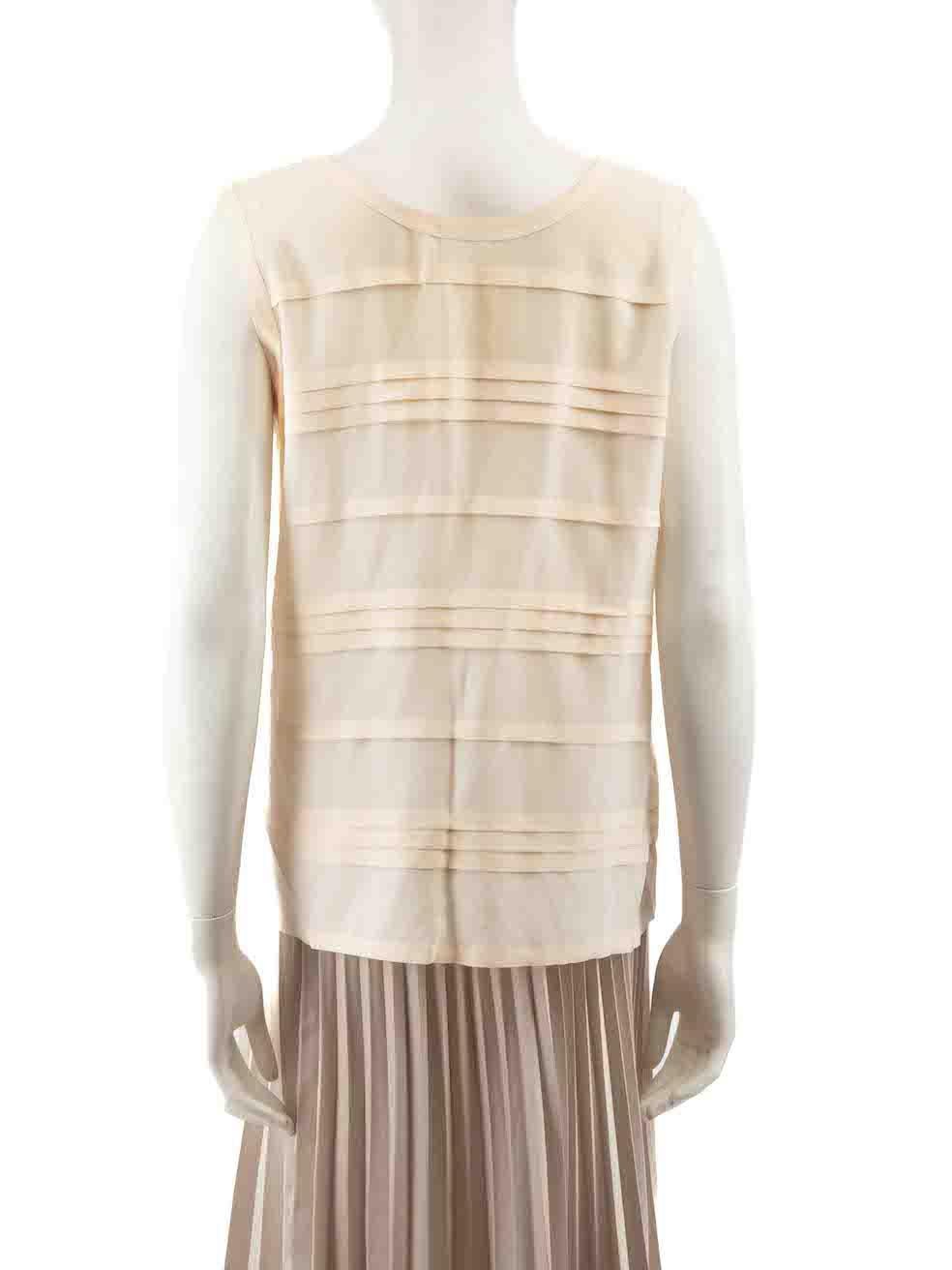 Céline Vintage Ecru Round Neck Sleeveless Top Size M In Good Condition For Sale In London, GB