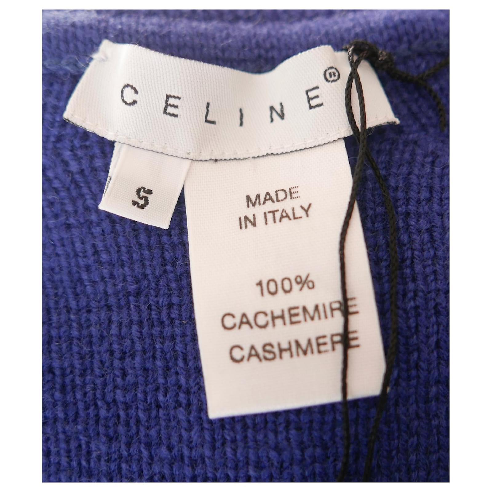 Celine Vintage Herbst 1999 Kaschmirpullover mit Logo-Ärmeln im Angebot 1