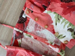 Corpiño de lino estilo corsé floral vintage CELINE