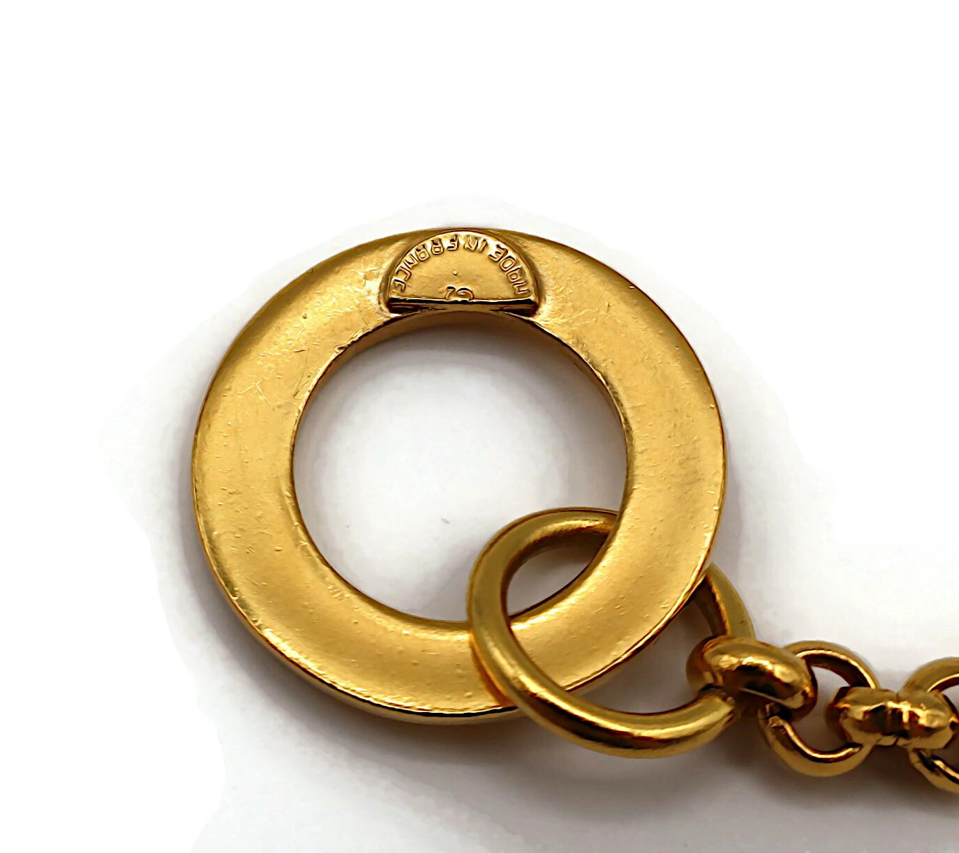 CELINE Vintage Gold Tone Crescent Moon and Star Pendant Necklace For Sale 9