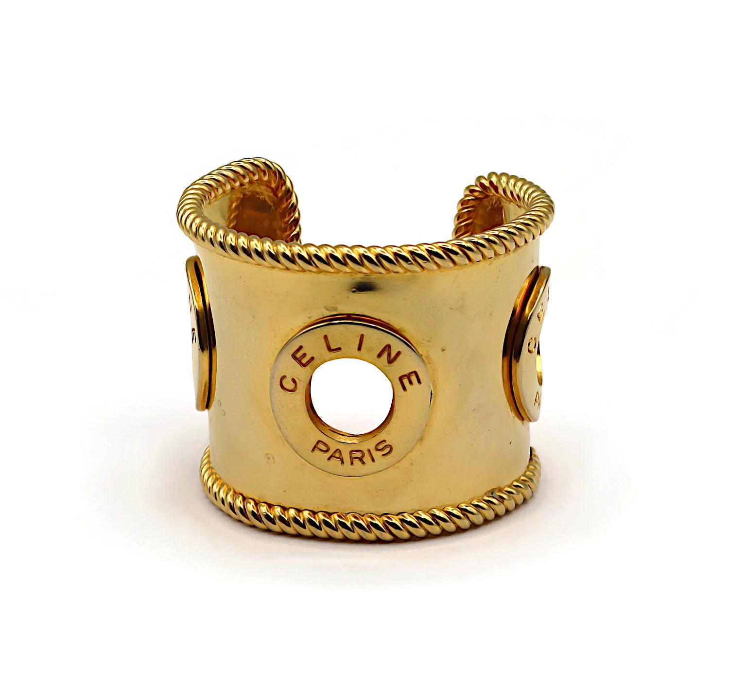 Bracciale CELINE Vintage con logo in tonalità oro in vendita 1