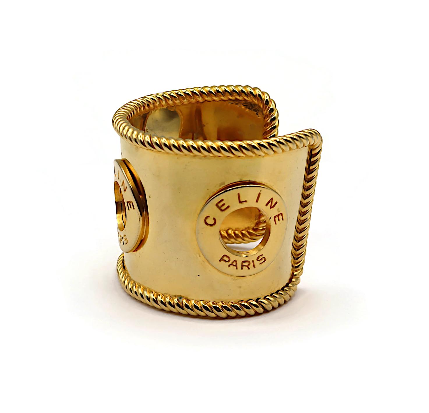 Bracciale CELINE Vintage con logo in tonalità oro in vendita 2