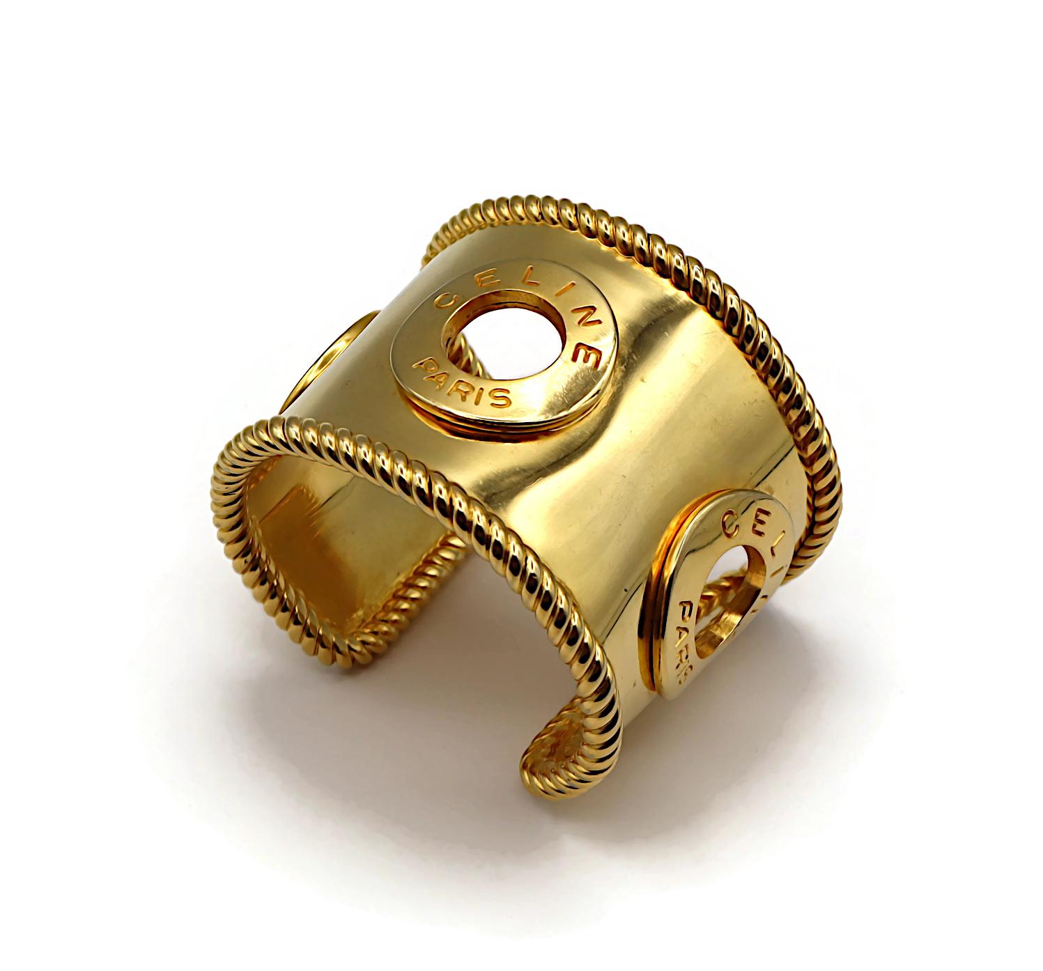 Bracciale CELINE Vintage con logo in tonalità oro in vendita 5