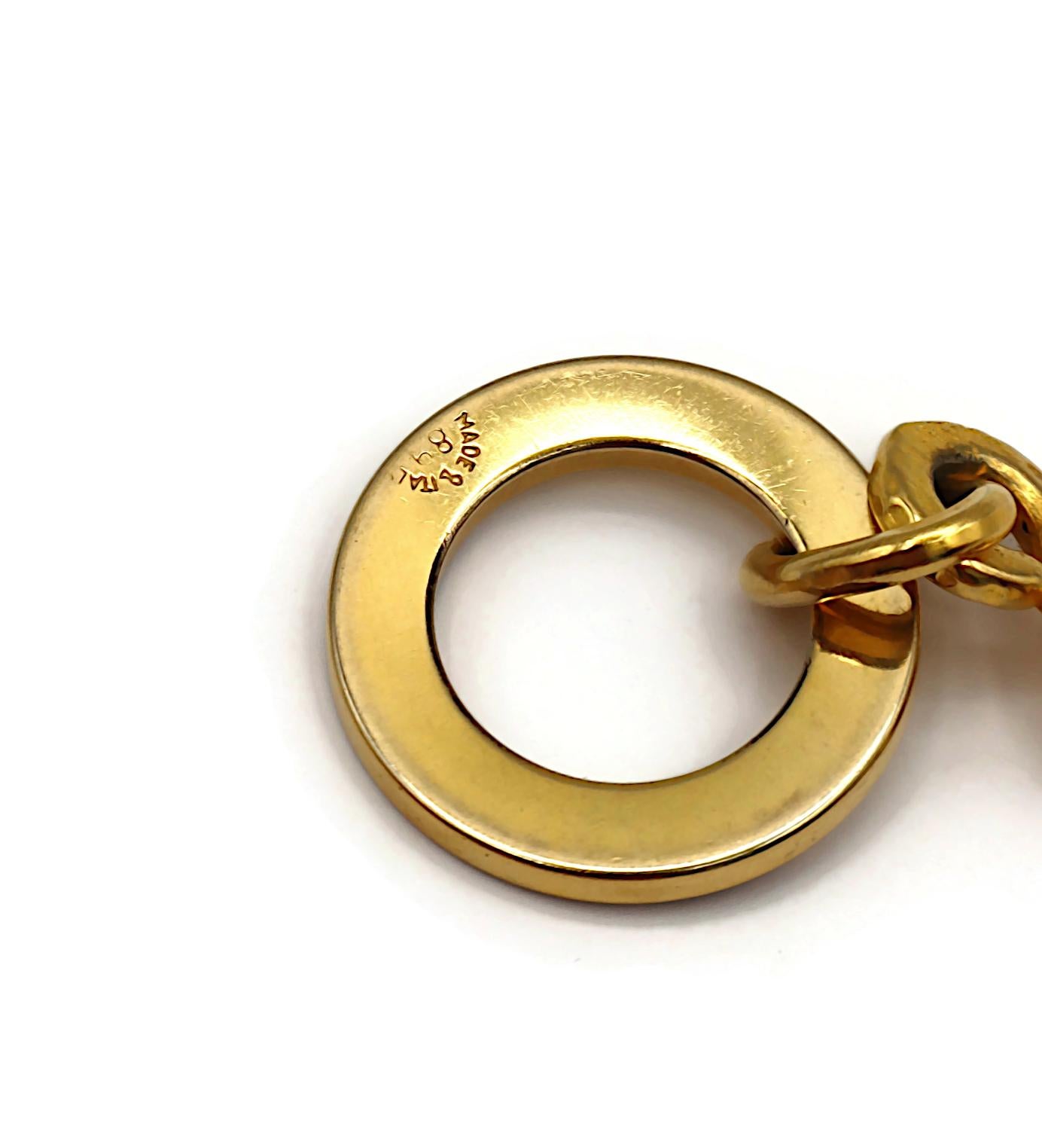 CELINE Vintage Gold Tone Charm Necklace For Sale 5