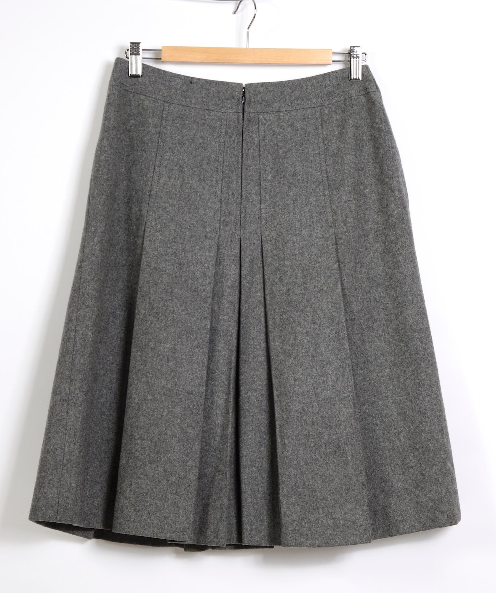 Women's Céline vintage grey wool pleated skirt.