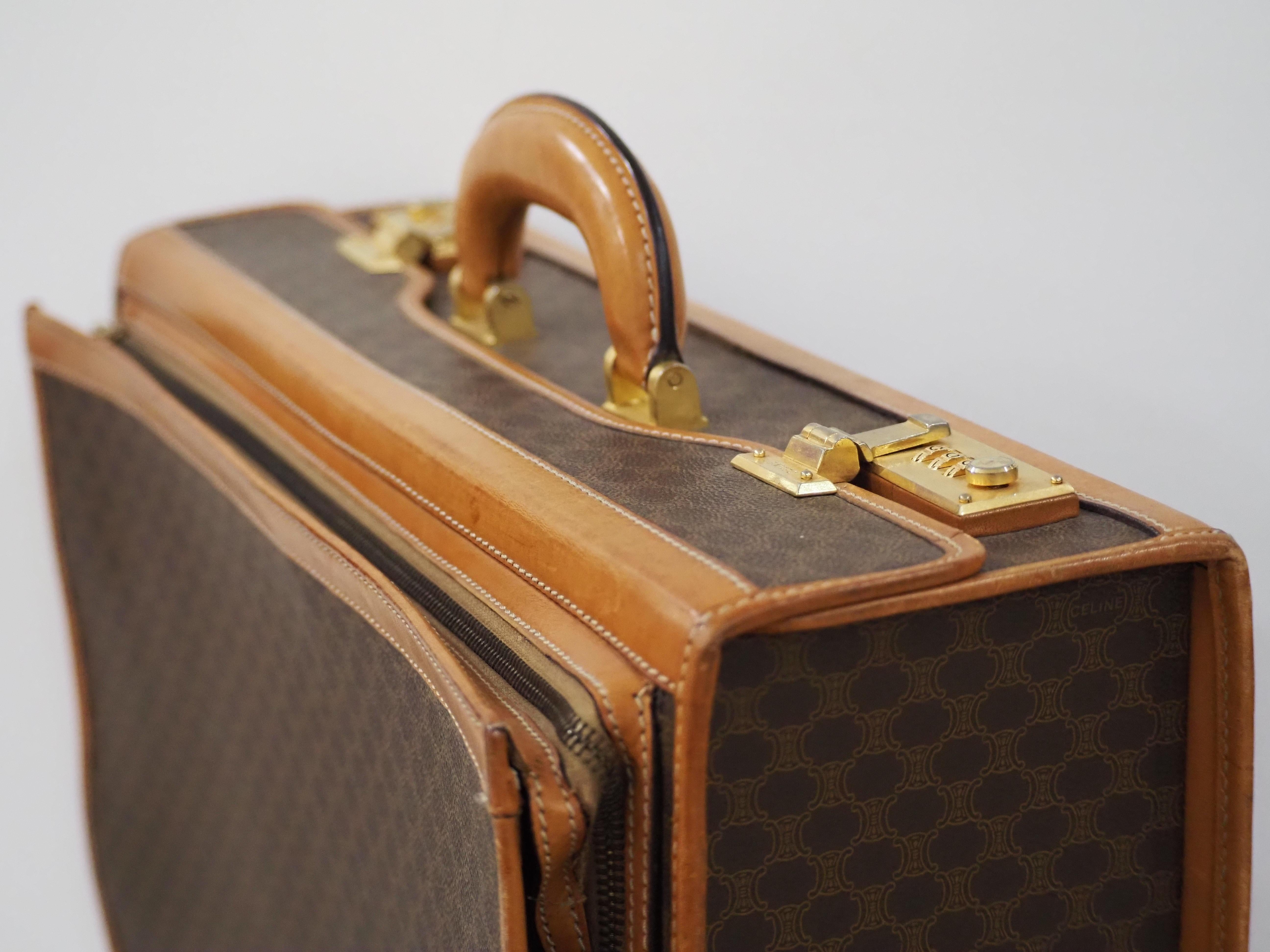 Brown Celine vintage luggage bag For Sale