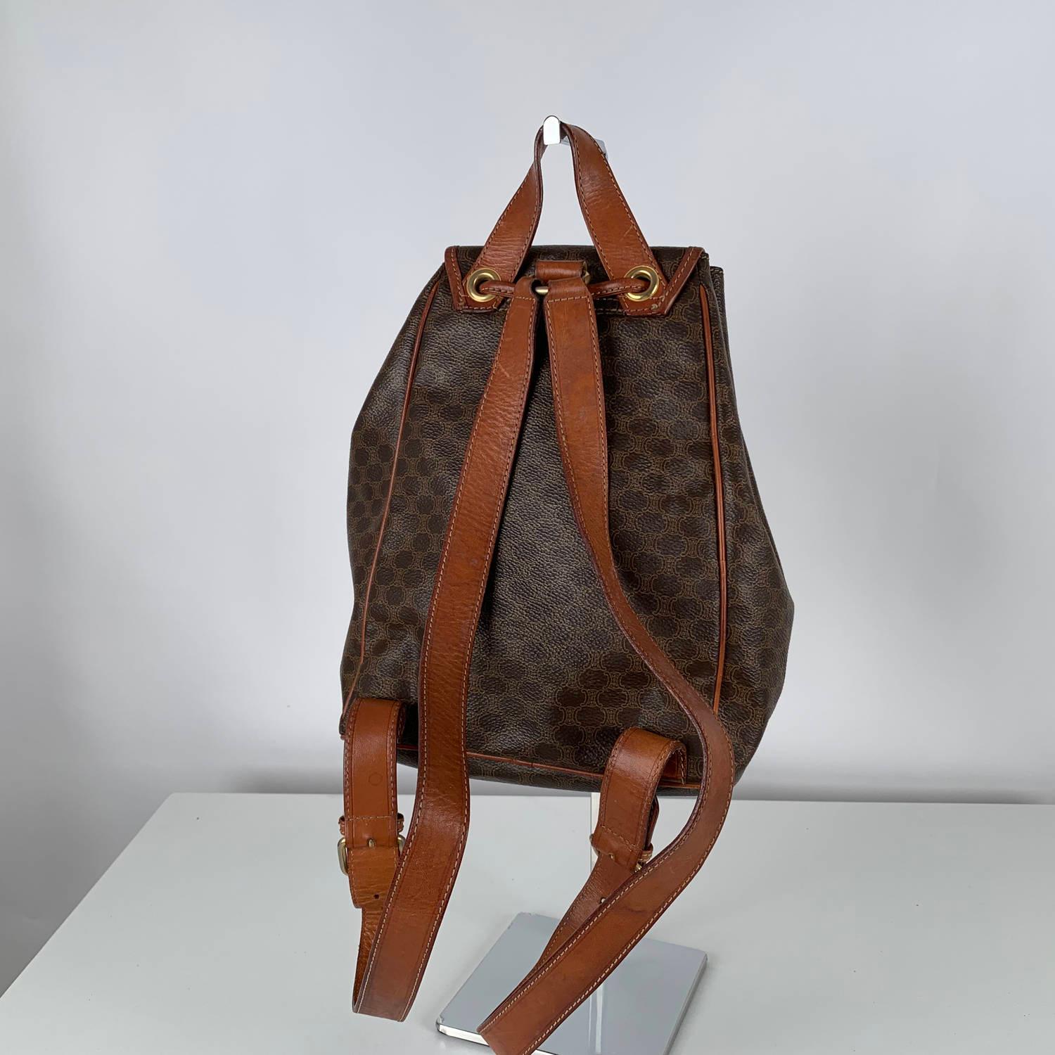 Celine Vintage Macadam Backpack Bag In Good Condition In Rome, Rome