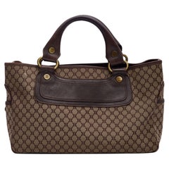 Celine Vintage Macadam Monogram Brown Canvas Handbag