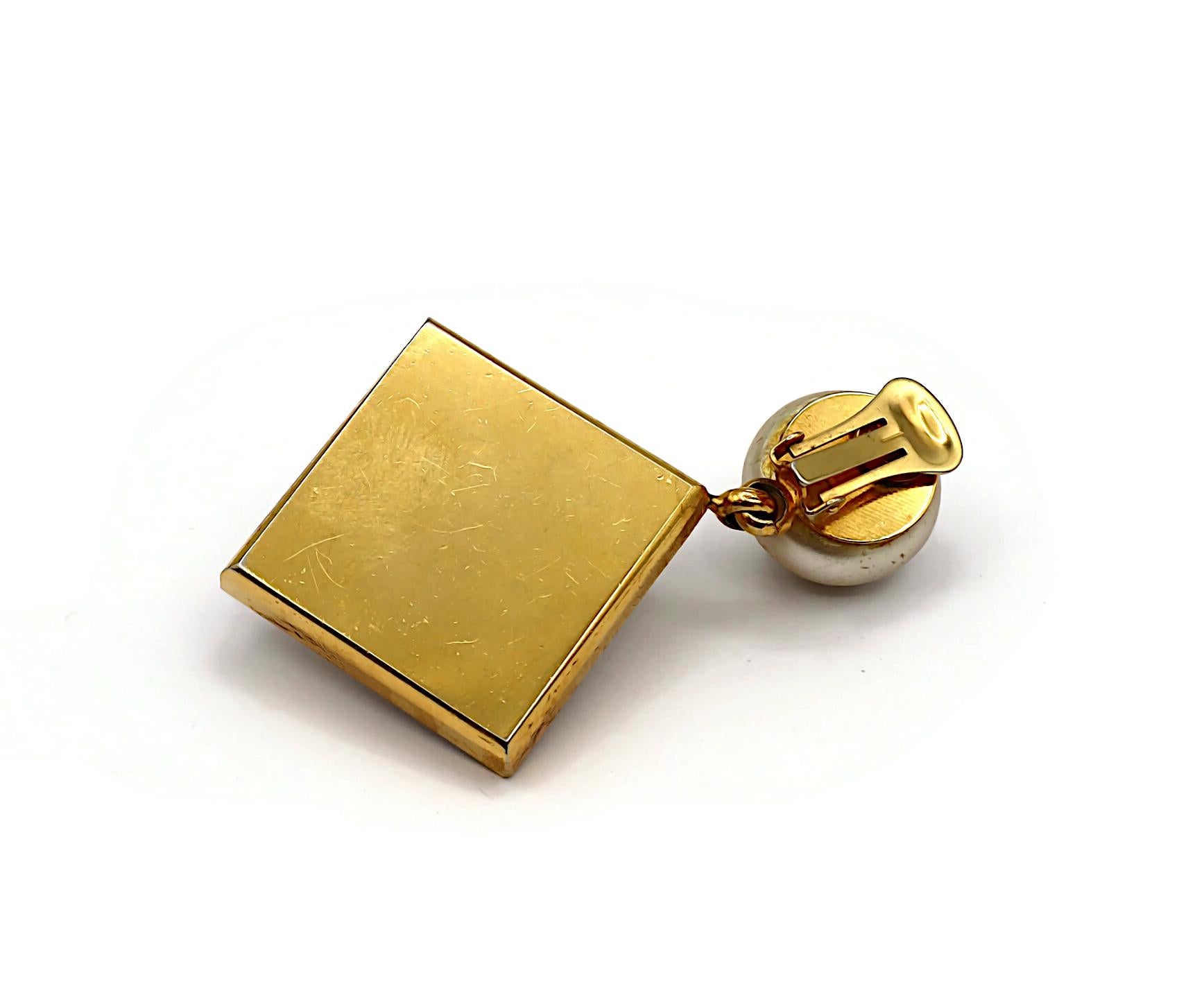 CELINE Vintage Massive Jewelled Faux Pearl Dangle Earrings For Sale 8