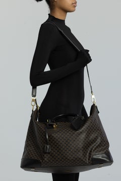 Celine Vintage Monogram Canvas Macadam Brown Travel Bag