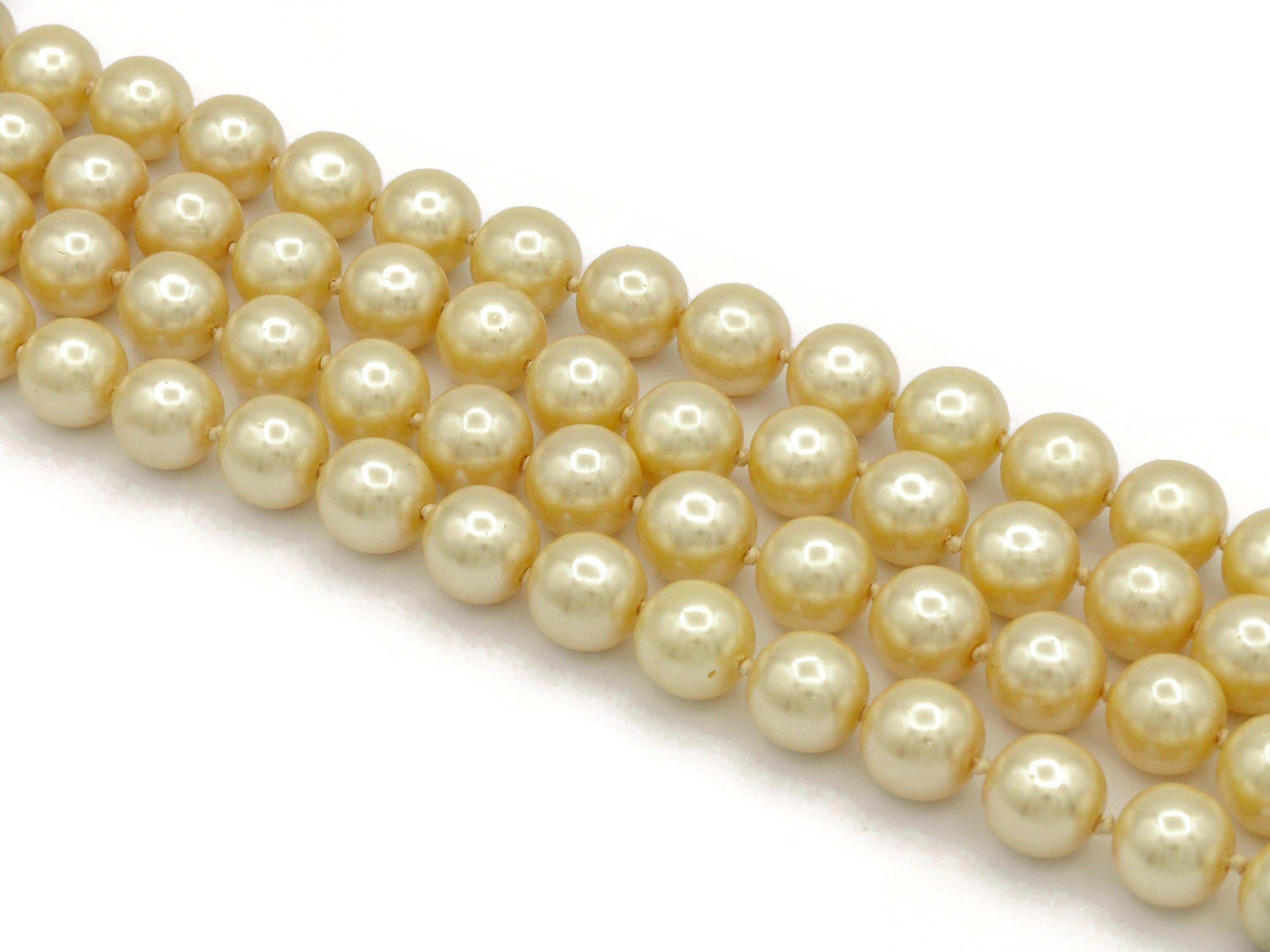 CELINE Vintage Multi Strand Pearl Necklace For Sale 1