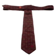 Celine Vintage Multicolor Paisley Printed Silk Tie