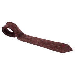 Cravate en soie imprimée multicolore Paisley de Celine Vintage