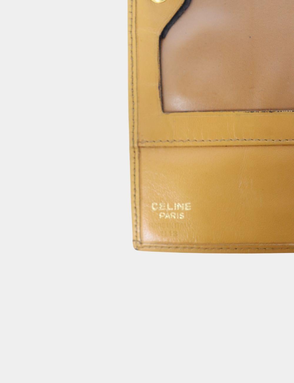 Gray Celine Vintage Printed Continental Wallet For Sale
