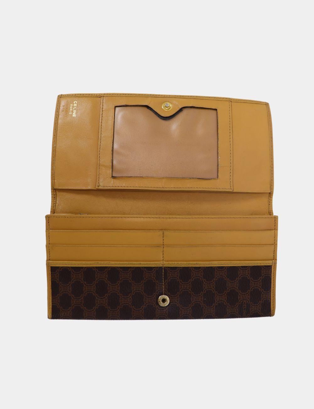 Celine Vintage Printed Continental Wallet In Fair Condition For Sale In Amman, JO