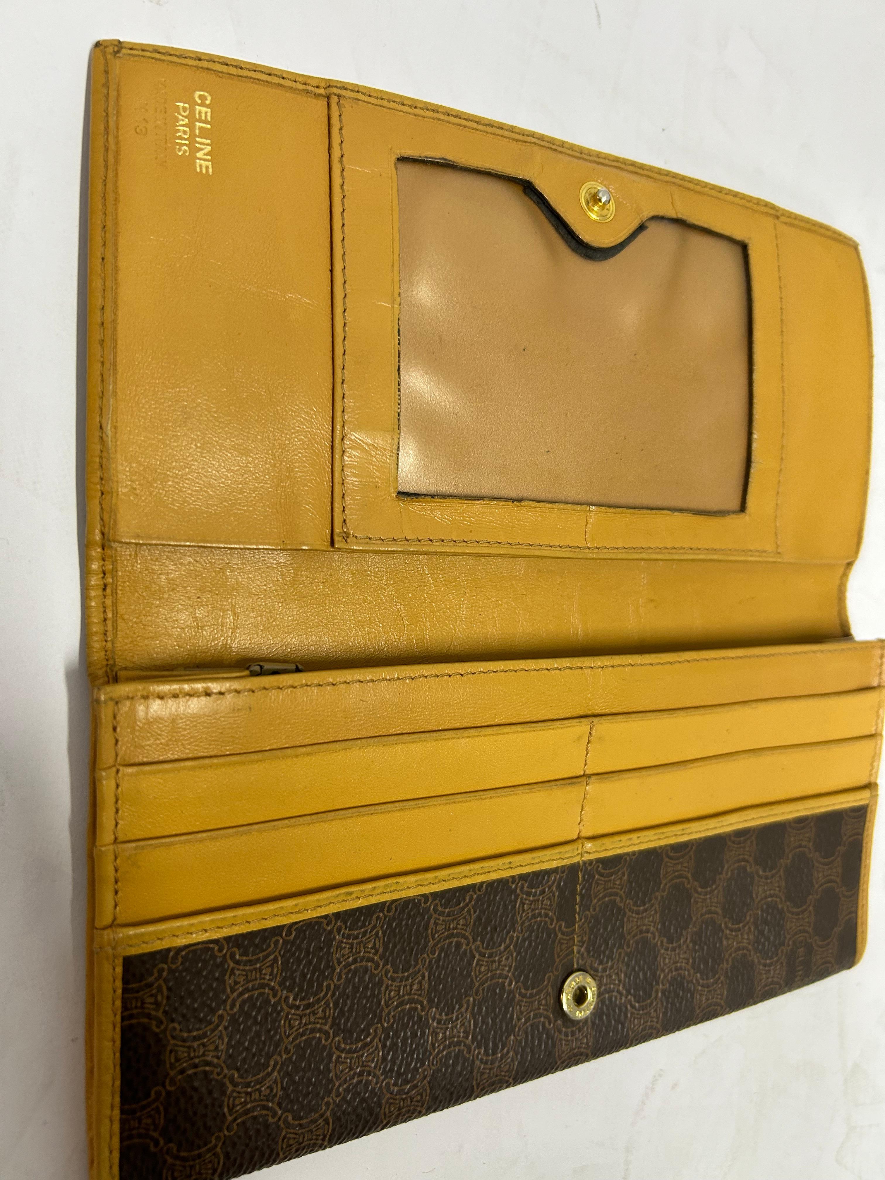 Celine Vintage Printed Continental Wallet For Sale 1