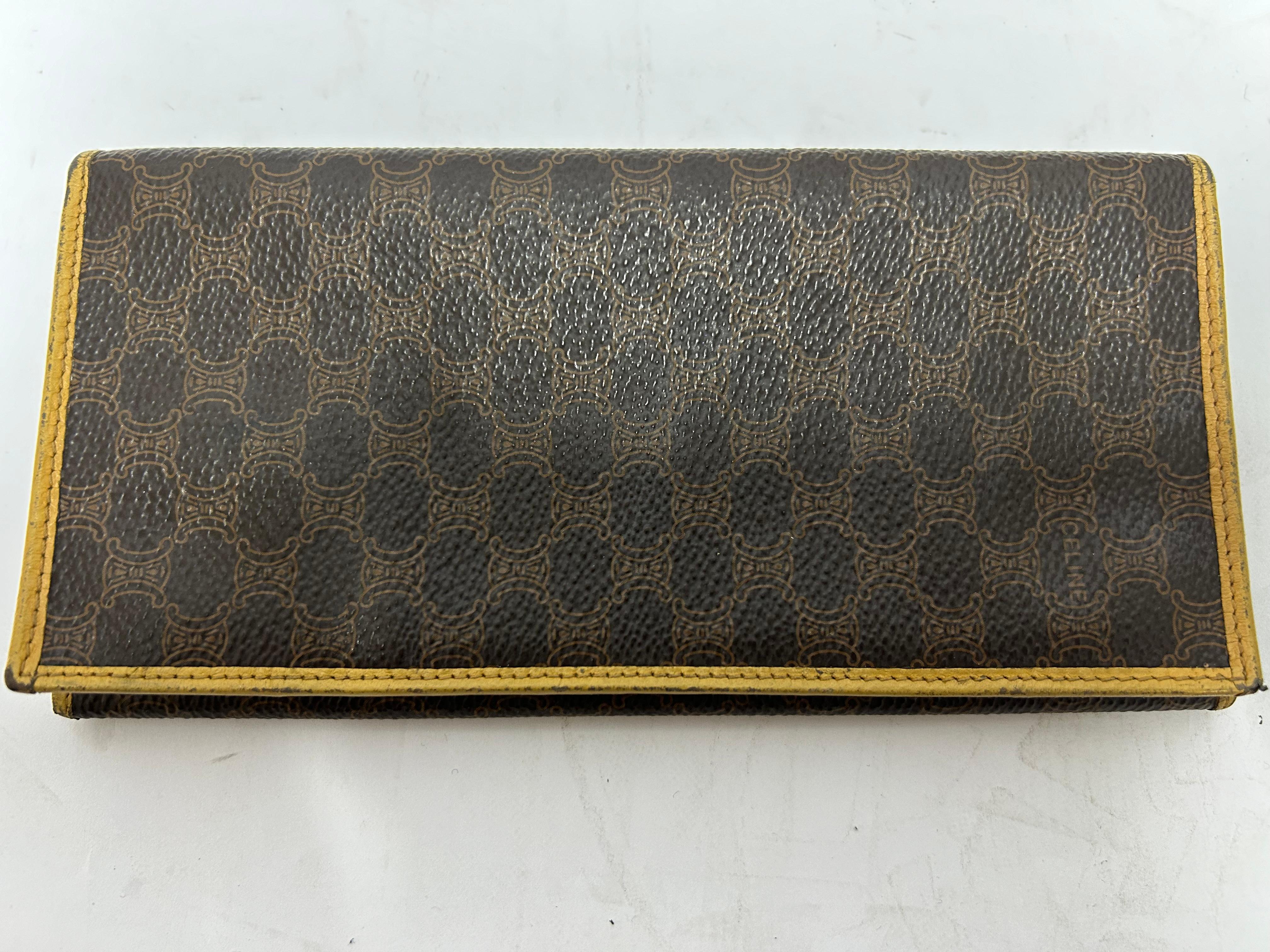 Celine Vintage Printed Continental Wallet For Sale 4