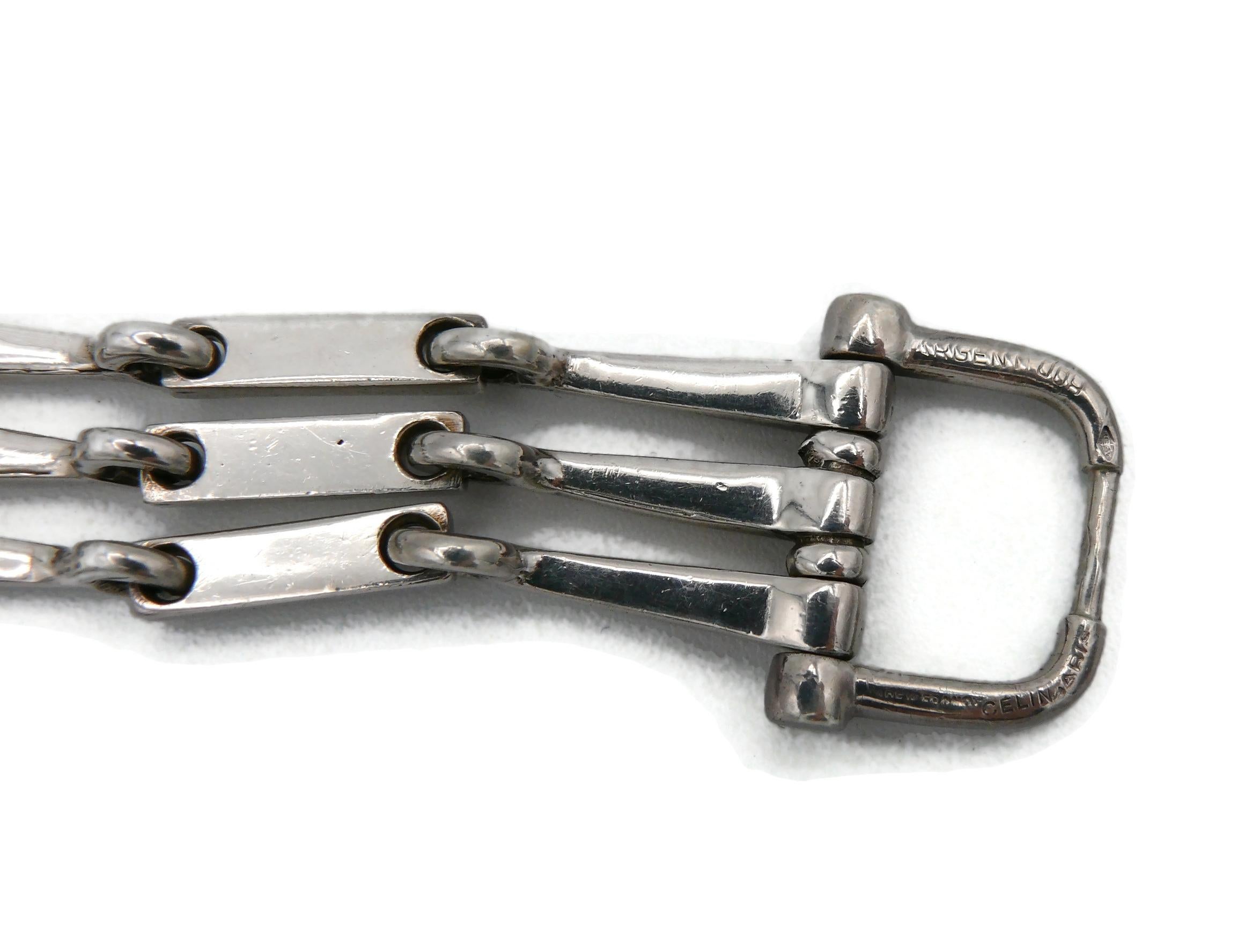 Céline Bracelet vintage à mors de cheval en argent 9