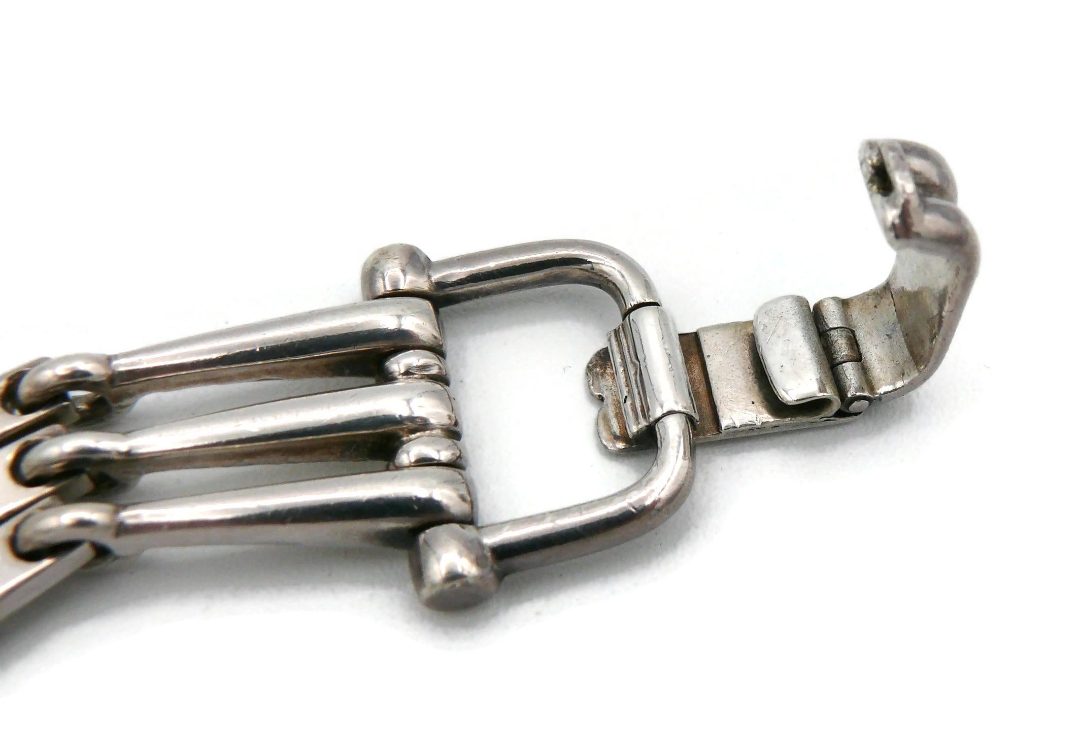 Céline Bracelet vintage à mors de cheval en argent 11