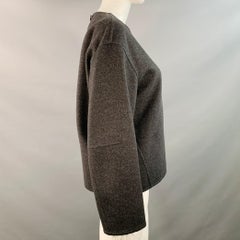 CELINE Vintage Size 6 Grey Charcoal Virgin Wool Cashmere Crew Neck Pullover