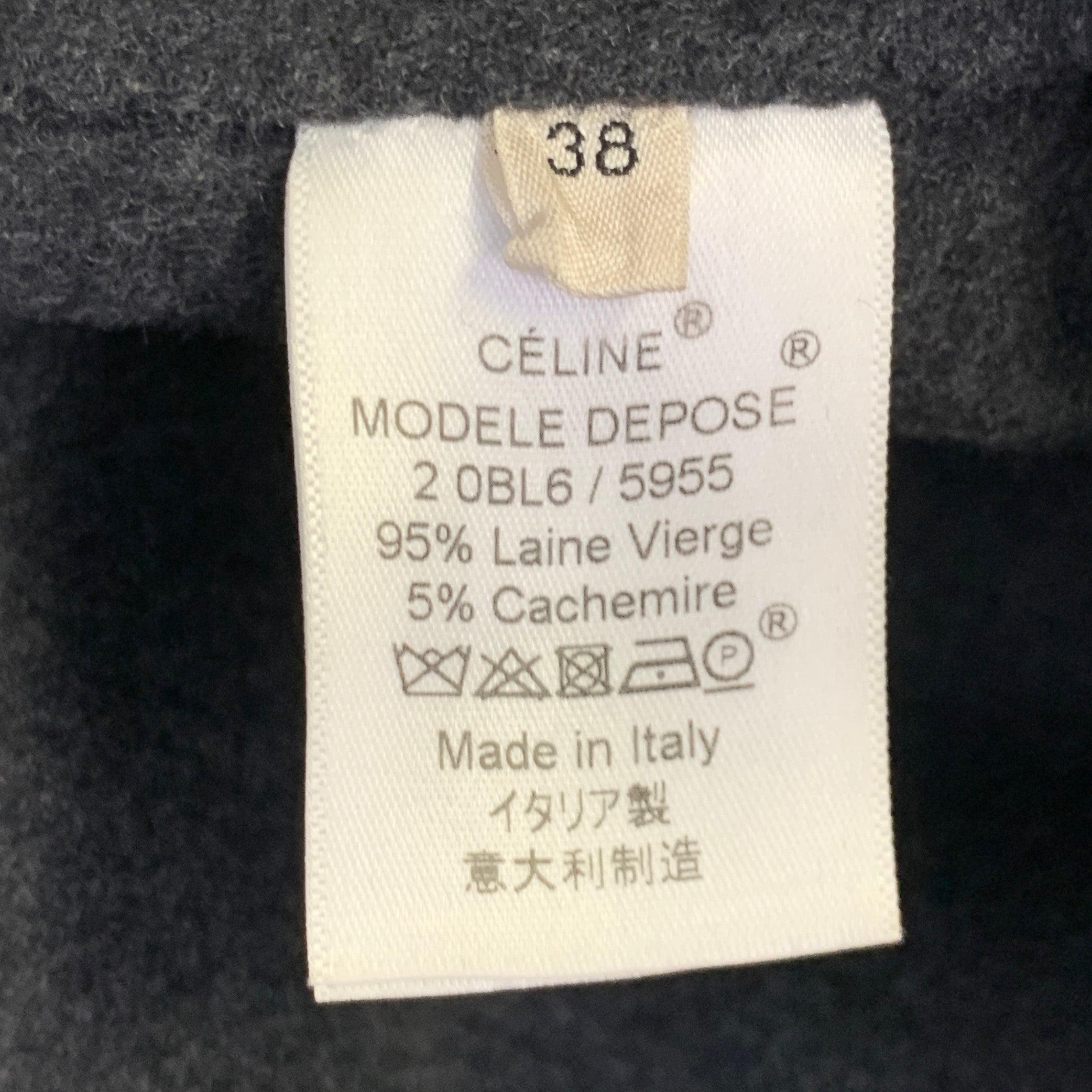 Donna CELINE Vintage Taglia 6 Pullover girocollo in lana vergine e cachemire grigio carbone in vendita