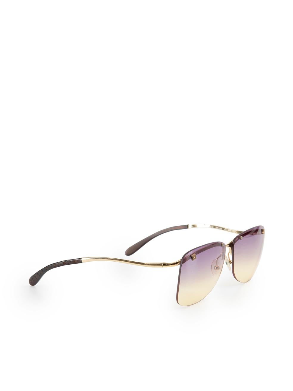 Beige Celine Vintage Square Gradient Sunglasses