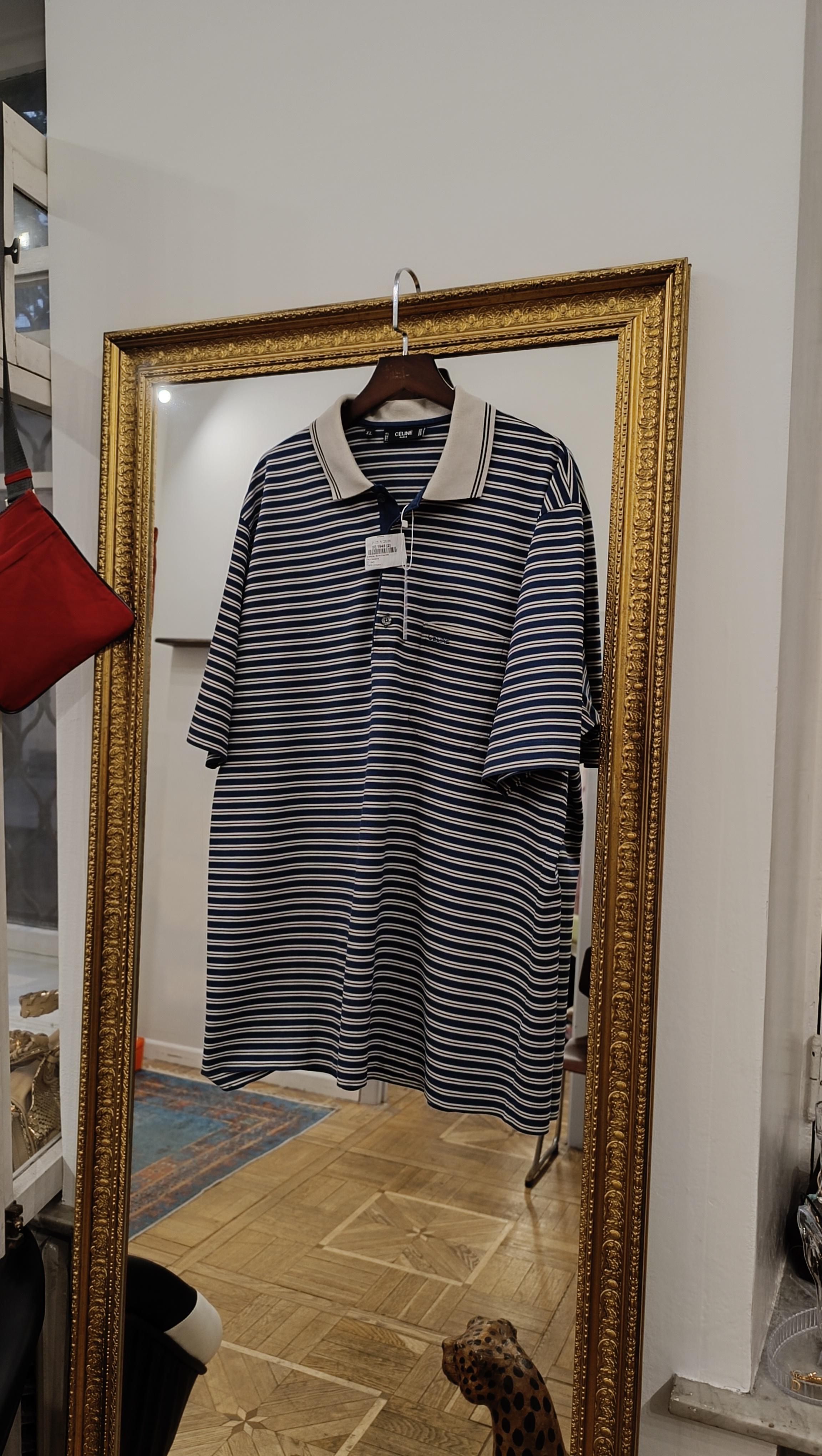 Celine vintage striped polo / old money style T-shirt 1990s For Sale 12