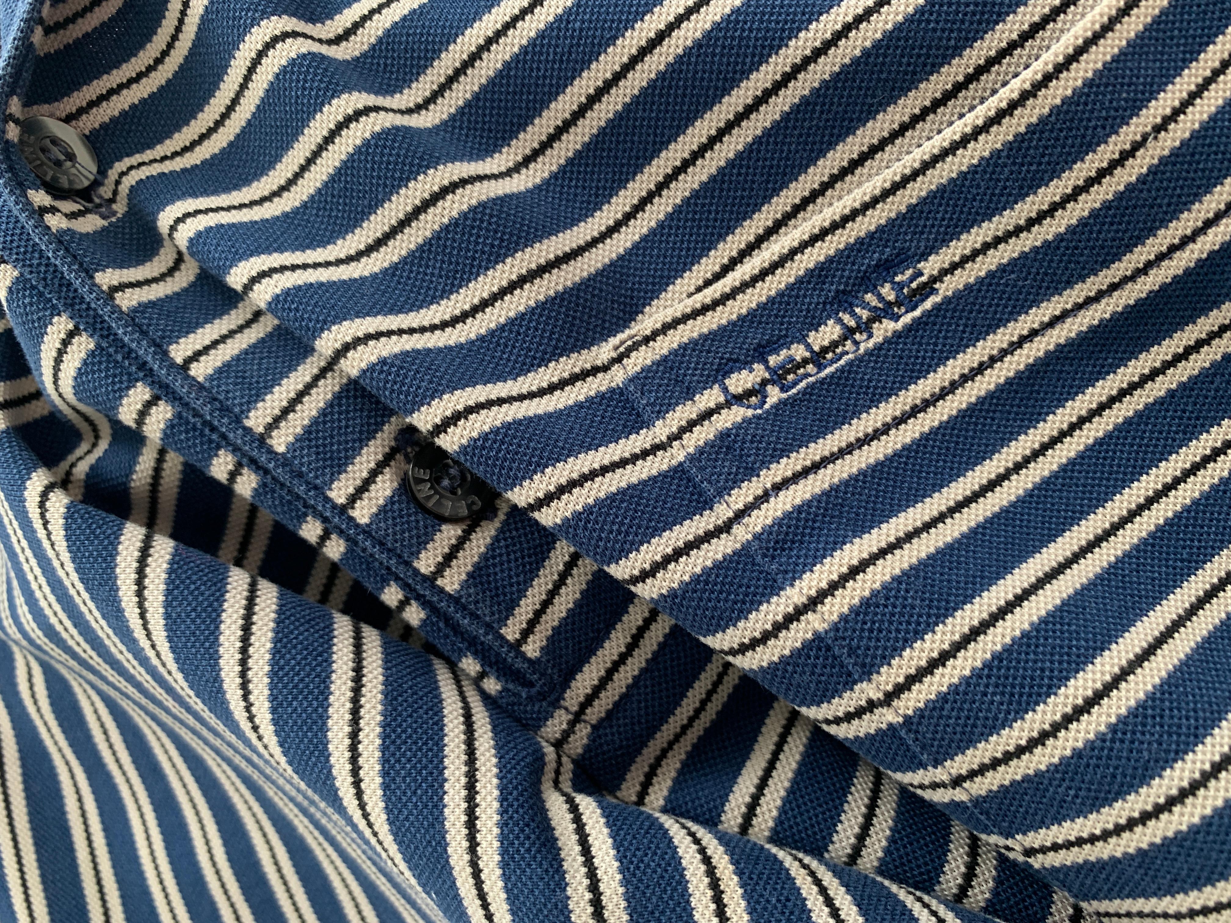 Celine vintage striped polo / old money style T-shirt 1990s For Sale 15