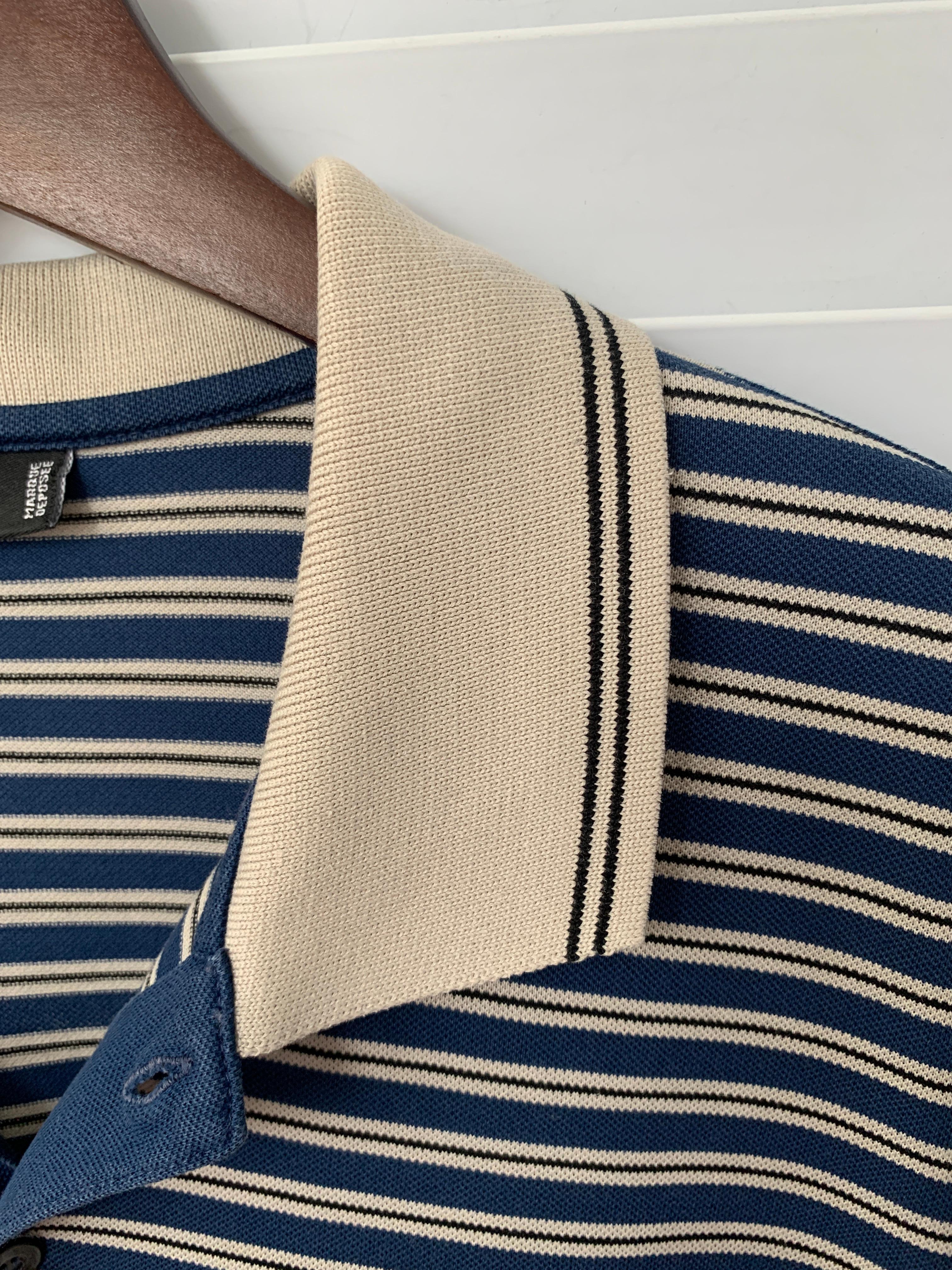 Celine vintage striped polo / old money style T-shirt 1990s For Sale 4