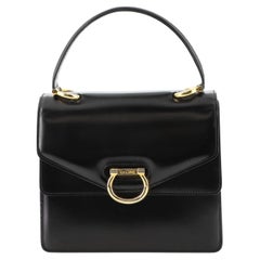 Celine Vintage Top Handle Tasche aus glasiertem Leder