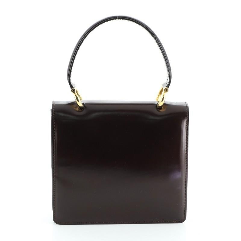 Noir Celine Vintage Top Handle Bag Patent