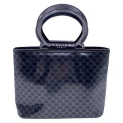 Celine Vintage Top Handle Vernis Bag Black Triomphe Monog. Sac à main