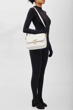 Celine Vintage White Leather Shoulder Bag