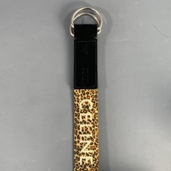 CELINE Taille Größe S Beige Braun & Weiß Animal Print Canvas Gürtel