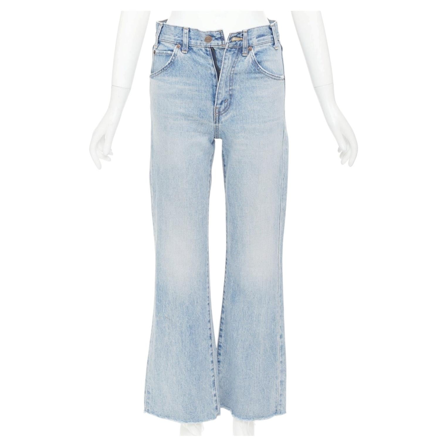 CELINE W_FL_008 N424 789D 07VS light wash high waist wide leg cropped jeans 25"