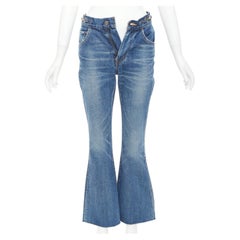 Celine W_FL_015 N553 930F 07UW : jean évasé à boucles or délavé avec logo « horsebit », taille 26"