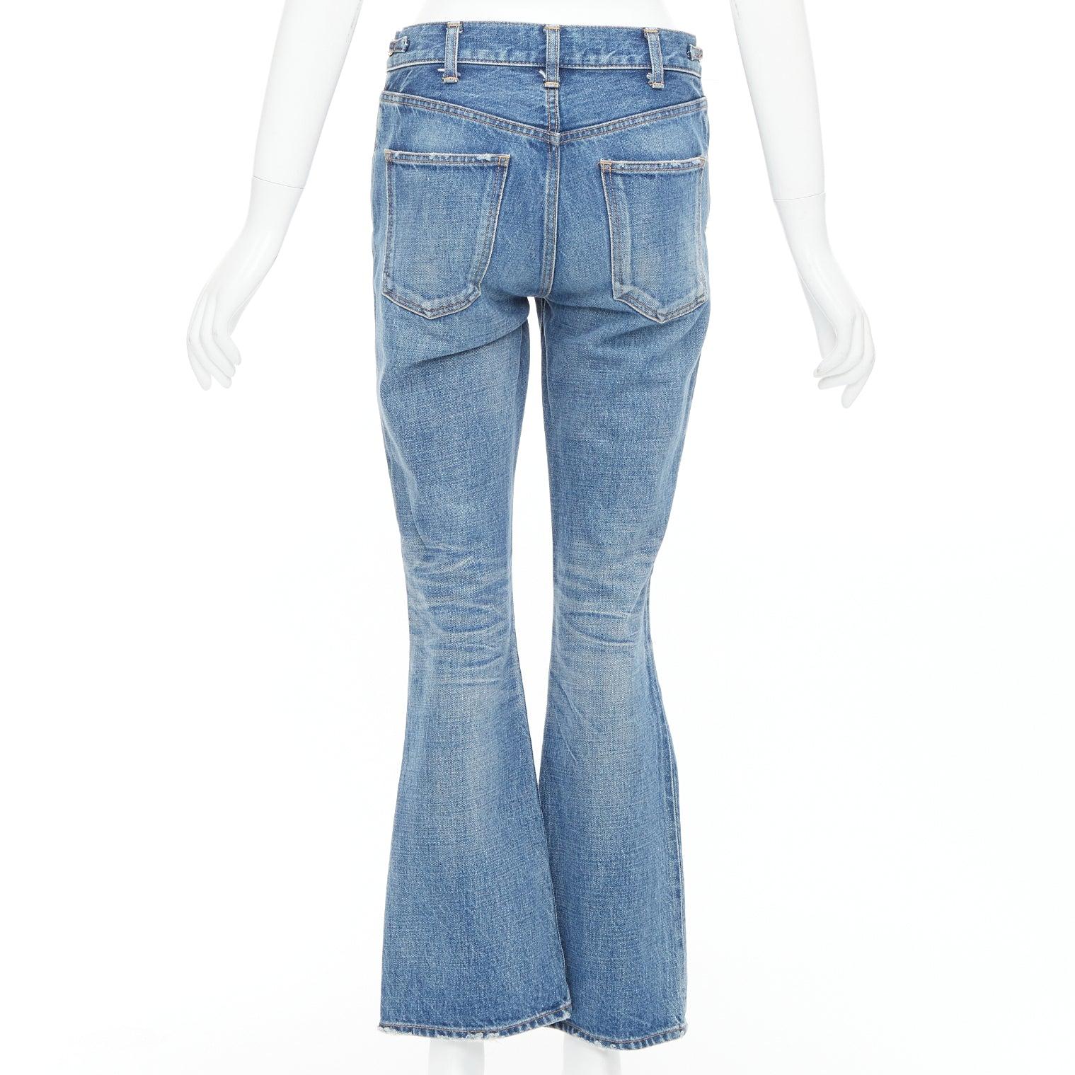 De las mujeres CELINE W_FL_018 Vaqueros bootcut Dylan azul lavado dorado hebilla triomphe 26 en venta