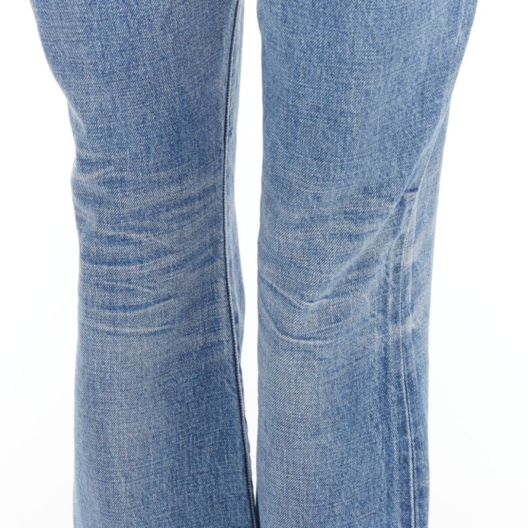 CELINE W_FL_018 Vaqueros bootcut Dylan azul lavado dorado hebilla triomphe 26 en venta 2