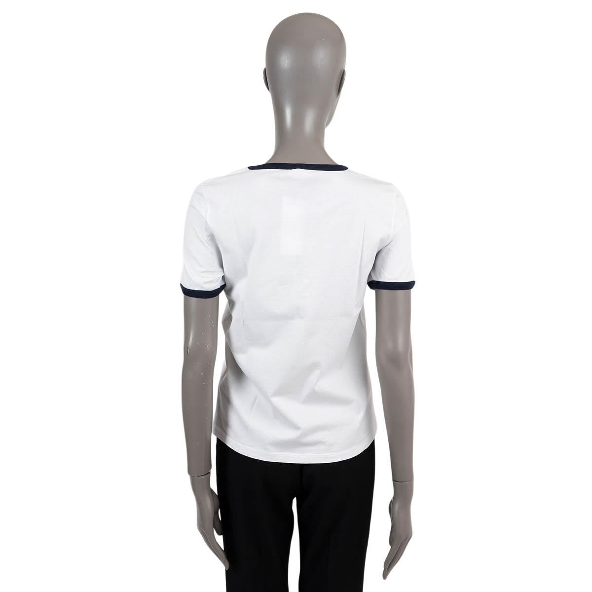 CELINE white & black cotton PARIS 70'S T-SHIRT Shirt M In Excellent Condition For Sale In Zürich, CH