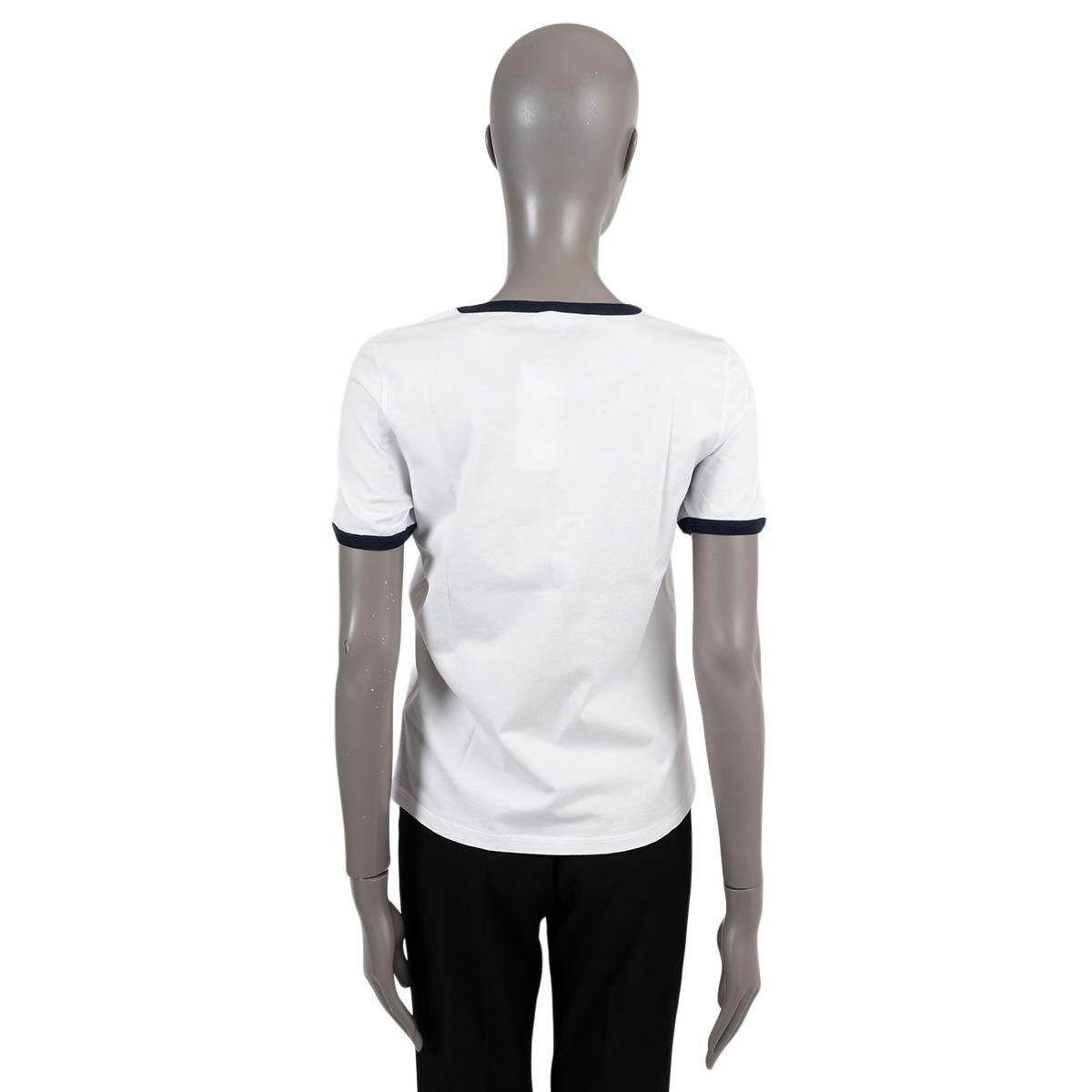 CELINE white & black cotton PARIS 70'S T-SHIRT Shirt M In Excellent Condition In Zürich, CH