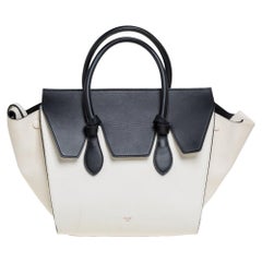 Celine White/Black Leather Mini Tie Tote Celine White/Black Leather Mini Tie Tote