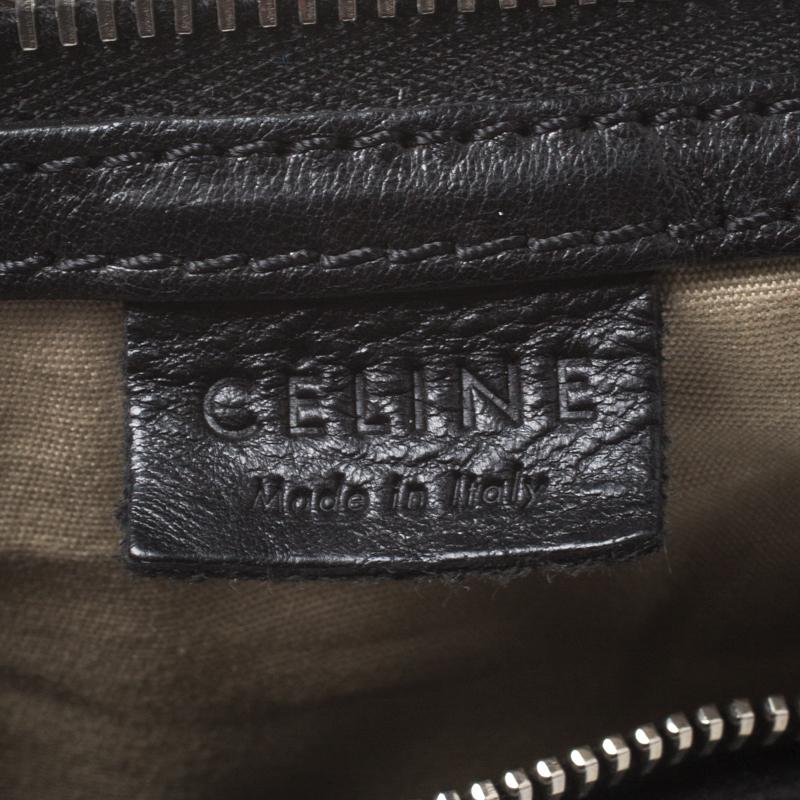 Celine White/Black Leather Vintage Weekender Bag 2