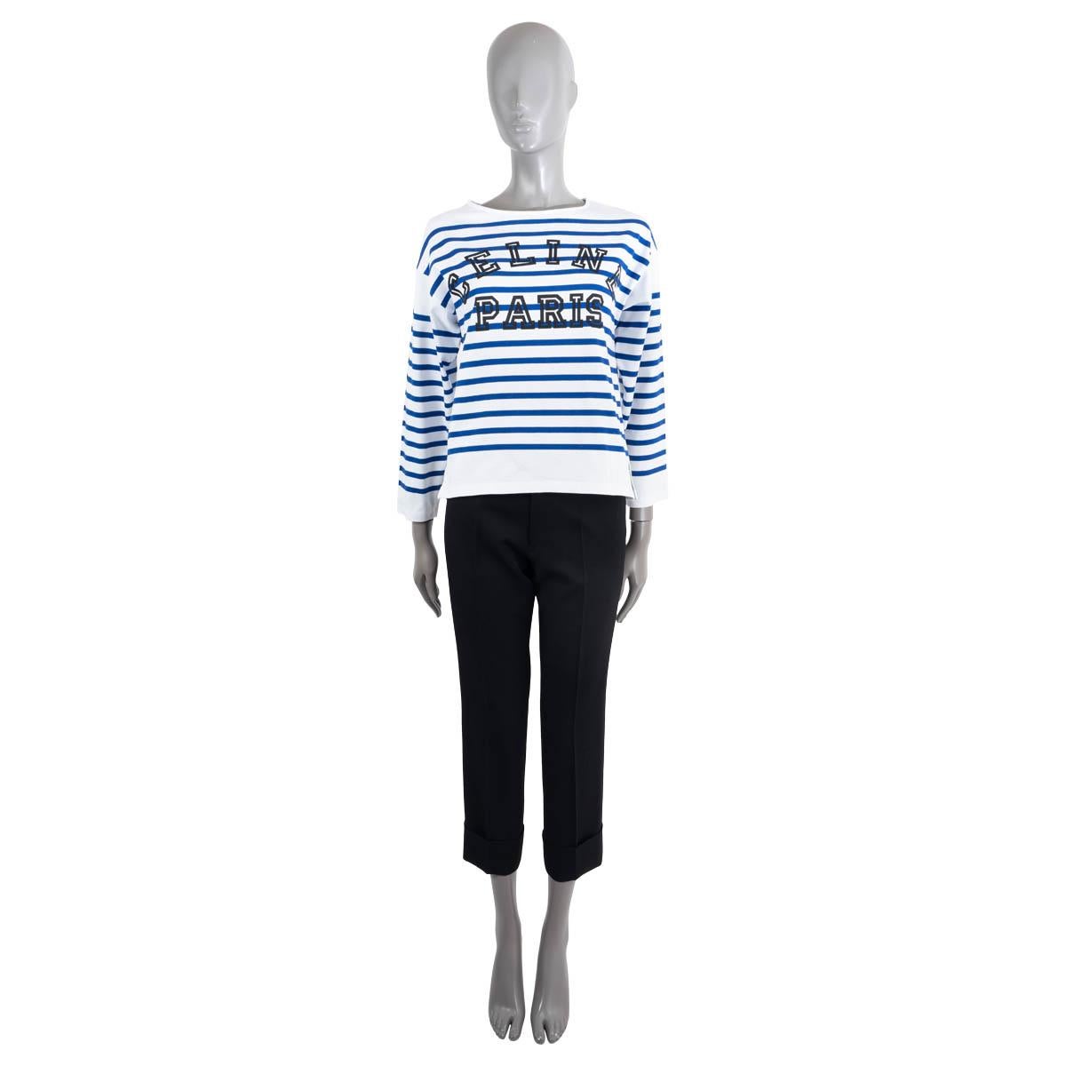 100% authentic Celine striped marinere 3/4 sleeve shirt in blue and white cotton (100% - please note the content tag is missing). Features a Celine Paris print in black. Has been worn and is in excellent condition.

Measurements
Model	2X781663K
Tag