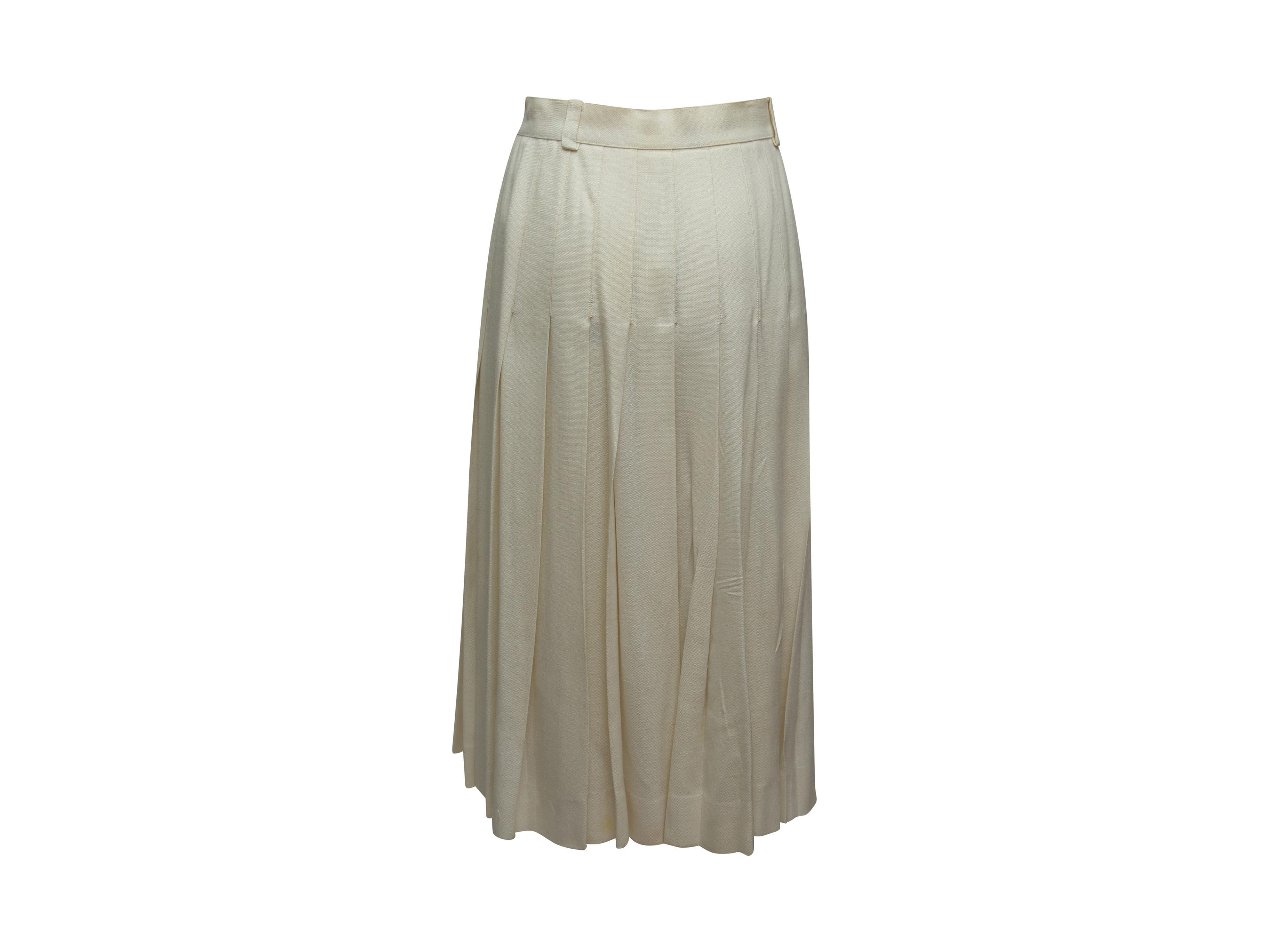 Celine White Button Midi Skirt 3