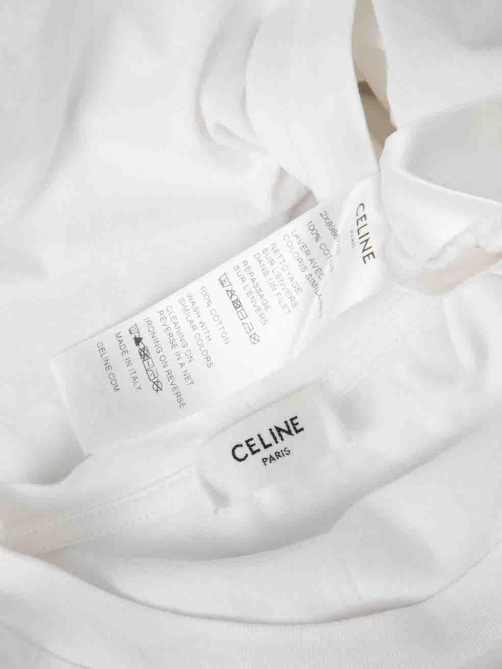 Céline White C Logo Print Tank Top Size M For Sale 3