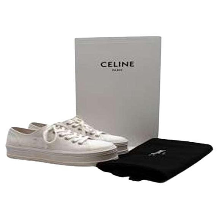 Celine white canvas Jane trainers For Sale at 1stDibs