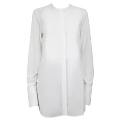 Céline White Collarless Button Up Shirt Size XL