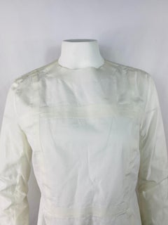 Celine White Cotton Long Sleeves Blouse Top Size 40