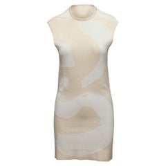 Celine White & Cream Swirl Patterned Knit Dress